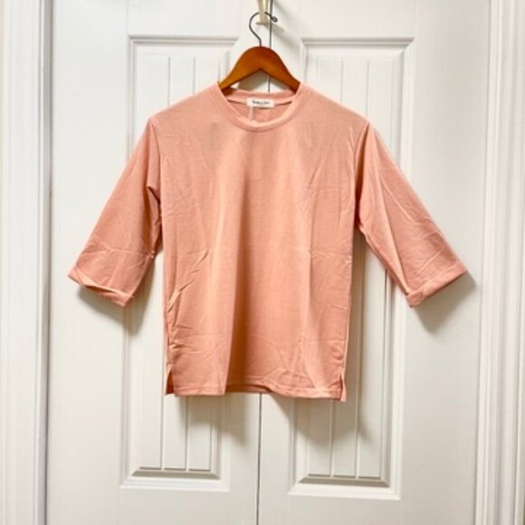 NWT Boxy 3/4 Sleeves Tee Shirt  Pink - Picture 2 of 14